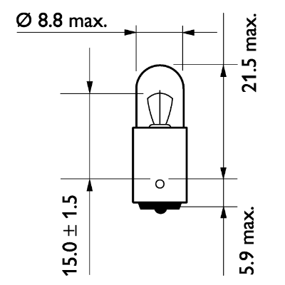 Glödlampa BA9s T4W 24 volt - 2