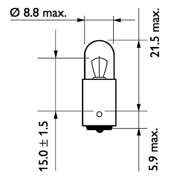 Glödlampa BA9s T4W 24 volt