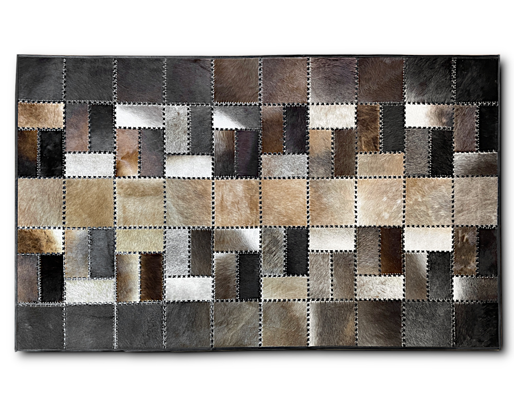 Teppich Kuhfell Patchwork 120 x 200 cm