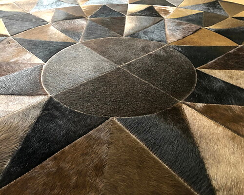 Kuhfell Teppich Rund
