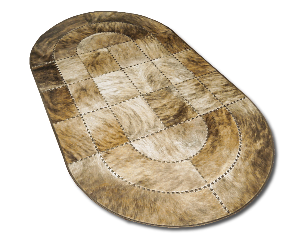 Oval Patchwork Matta Kohud 126 x 228 cm