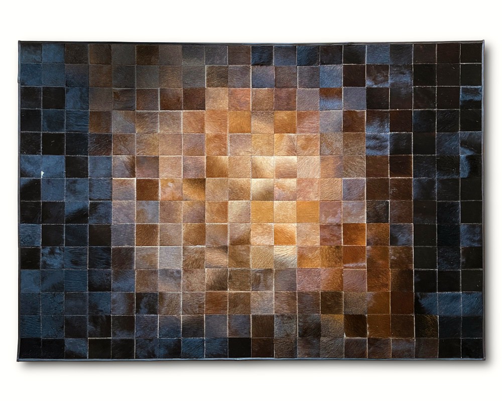 Nr. 4333 High quality designer buy patchwork Handwork leather carpet cowhide nature color 140 x 70 cm ( 4,6 x 2,3 ft. ) New