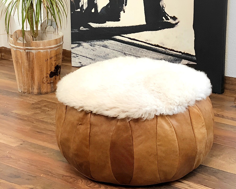 Läder & Päls Sittpuff Vintage