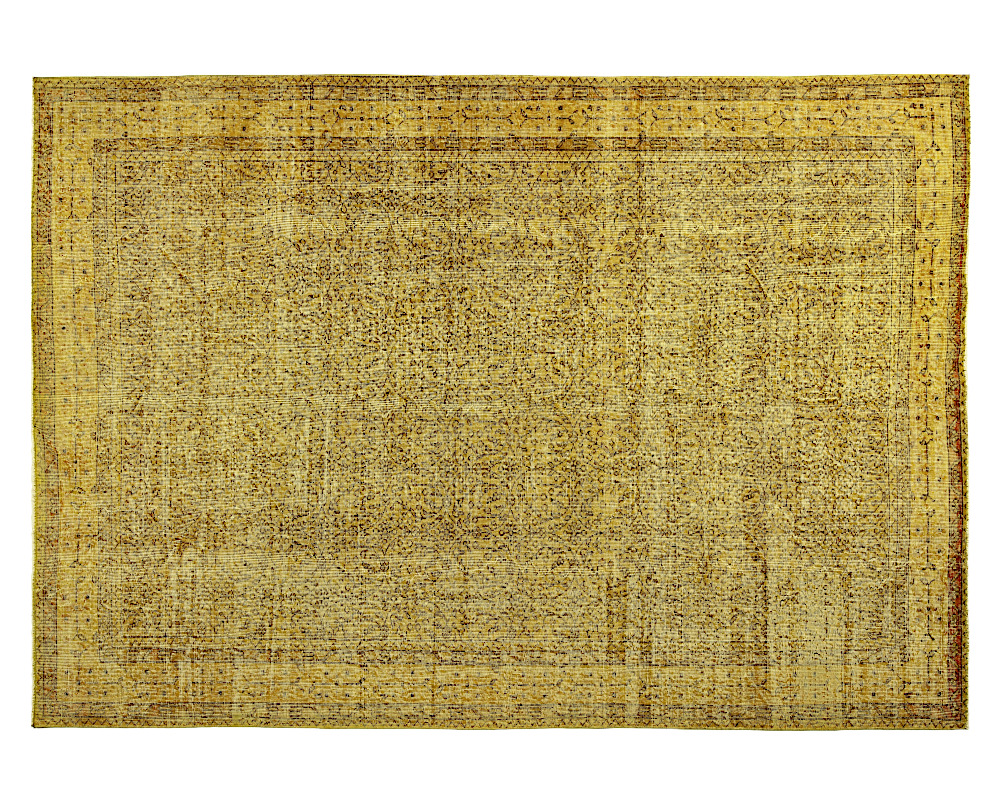 Unik overdyed matta senapsfärgad 202 x 310 cm