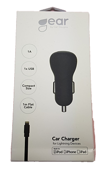 GEAR  1A 1x USB inkl Lightning kabel 1m.