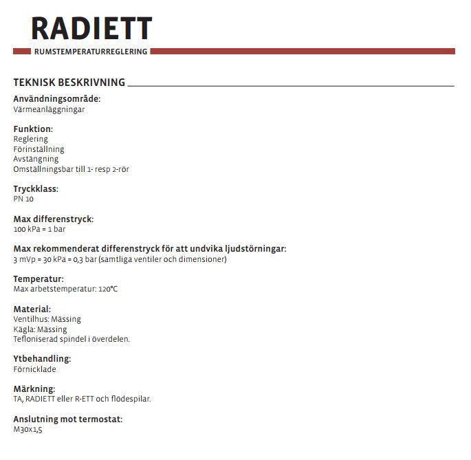 Radiatorventil Radiett U/M30. - 5