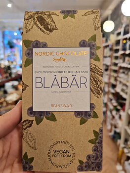 Blåbärschoklad 65% Nordic Chocolate Jenny Berg 90g