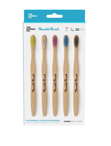Tandborste i bambu 5-pack, Vuxen,  The Humble co. 