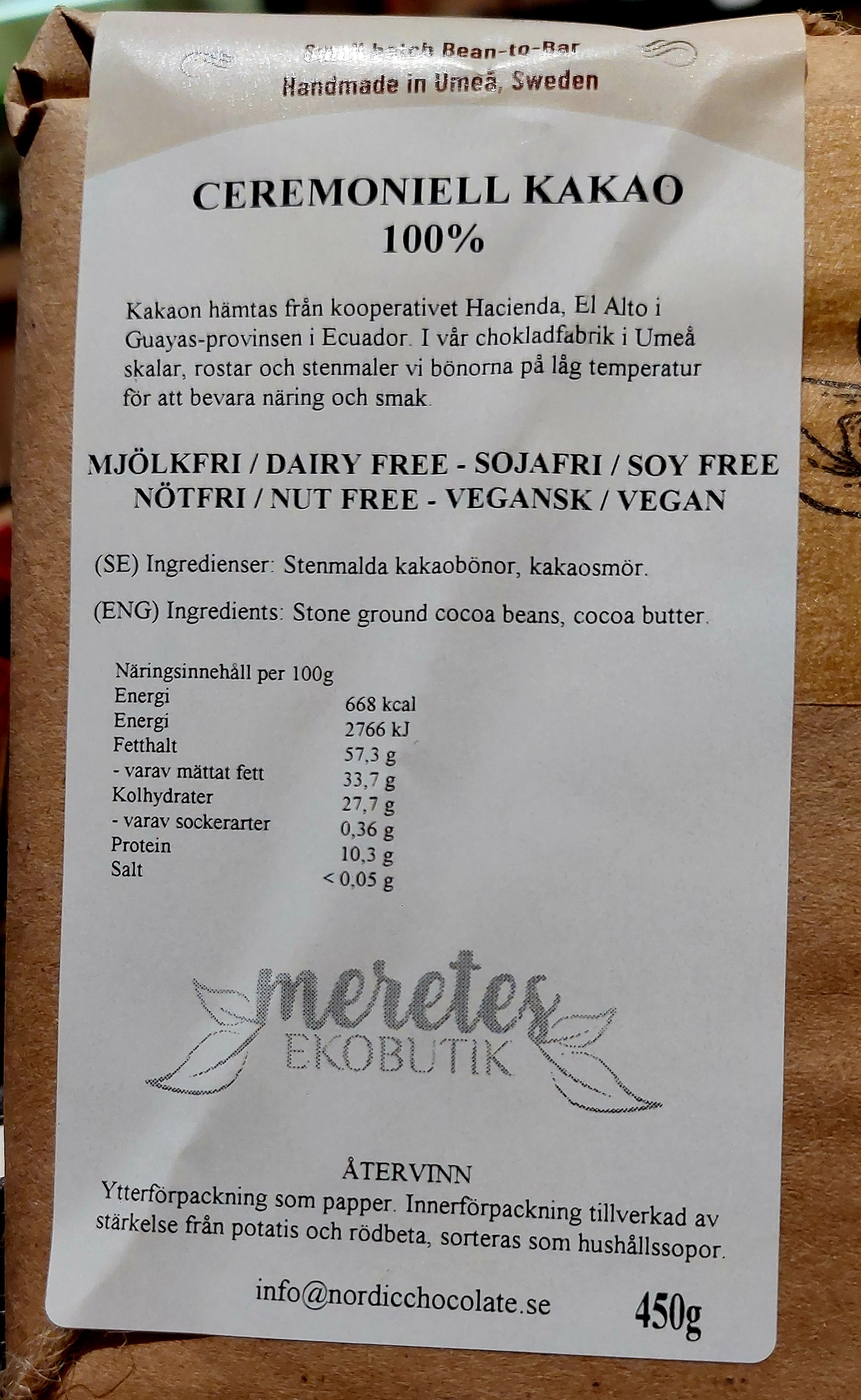 Ceremoniell Kakao 450g ekologisk - 3