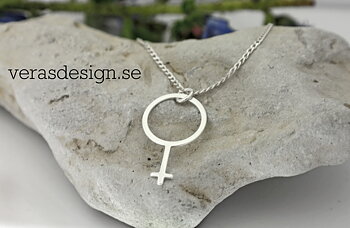 Hänge / halsband med feministsymbol "Stilren" - Äkta silver