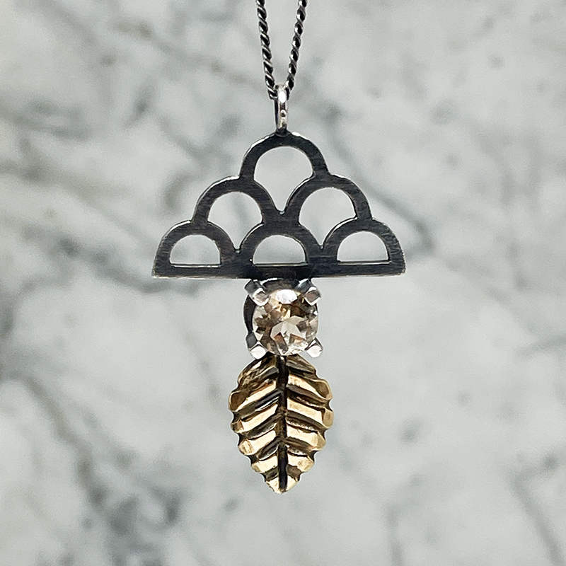 Hänge SCALE/LEAFY - Golden Topaz