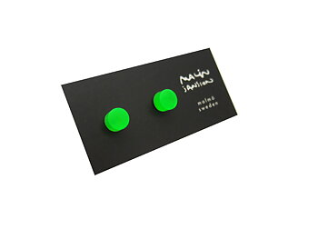 Silverörhänge NEON TOXIC GREEN - Silver/acryl