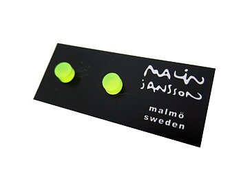 Silverörhänge NEON LIME - Silver/acryl