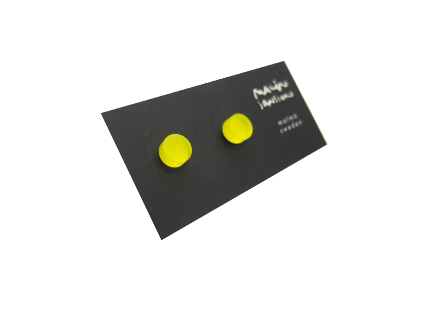 Silverörhänge NEON YELLOW - Silver/acryl