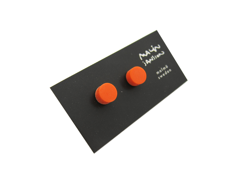 Silverörhänge ORANGE - Silver/acryl - opak
