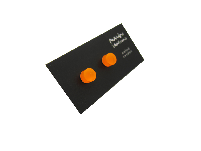 Silverörhänge NEON AMBER - Silver/acryl - transparent - 2