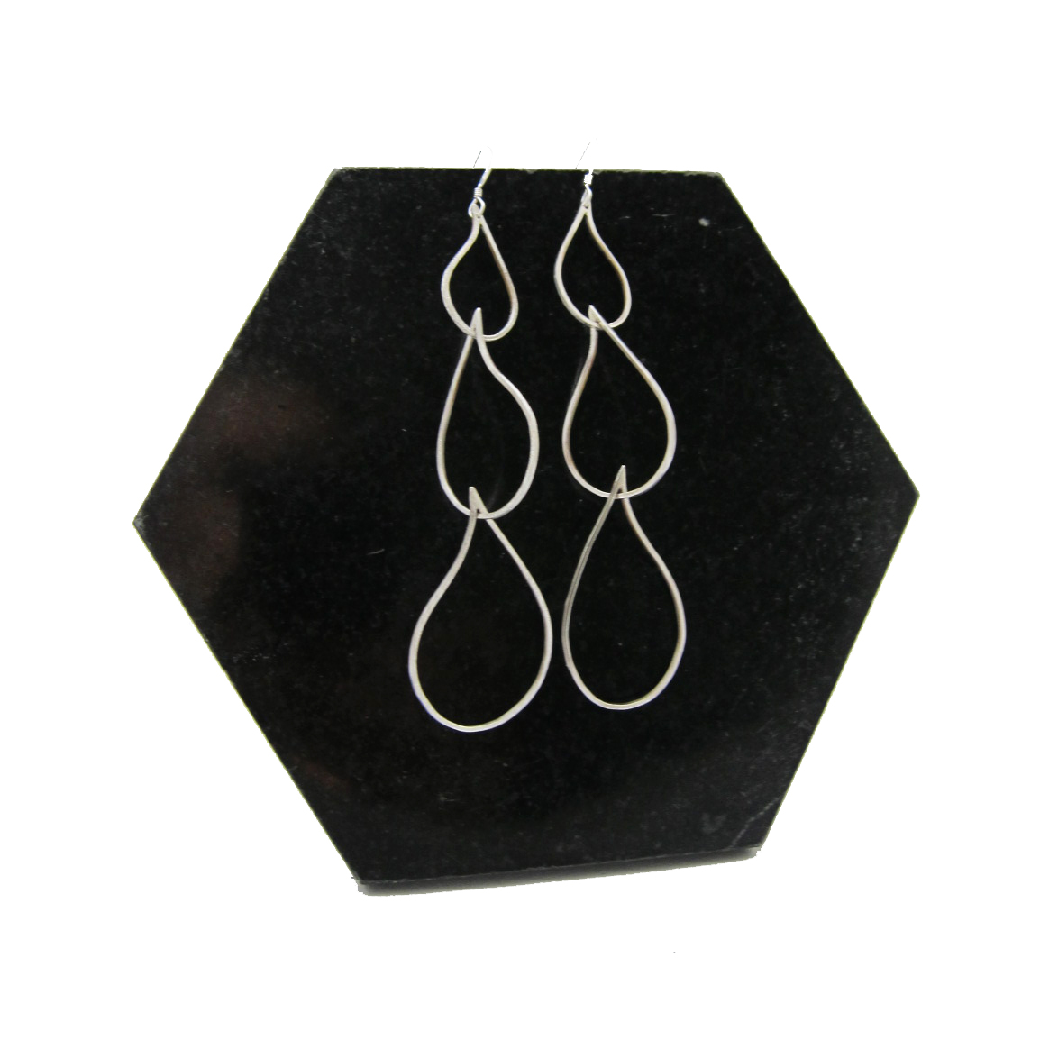Silverörhänge TRIPPLE TEAR DROP - 4