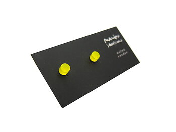 Silverörhänge Mini Neon YELLOW  - Silver/acryl