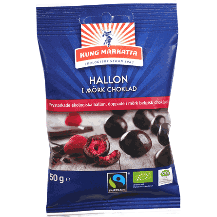 Hallon i choklad 50 gram