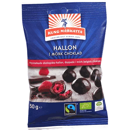 Hallon i choklad 50 gram