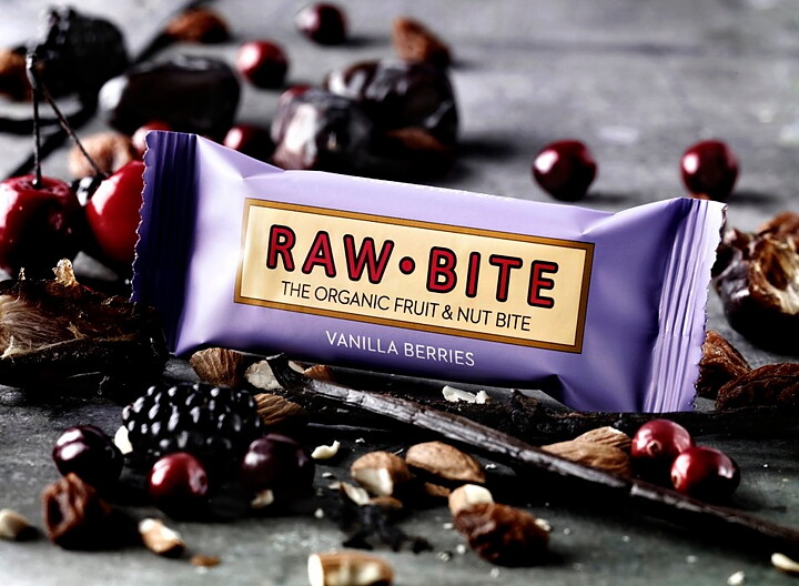 Rawbite frukt & nötbar vaniljbär 50g