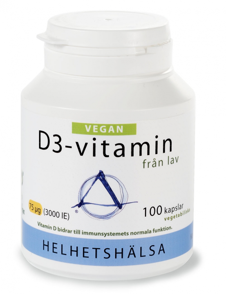 D-vitamin, vegansk D3 75 mcg 100 kapslar