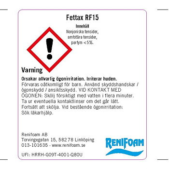 Märkningsetikett Fettax RF15