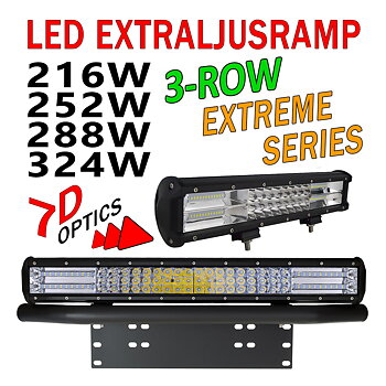 7D LED extraljusramp combo med sidledes justerbart fäste under 9-32V