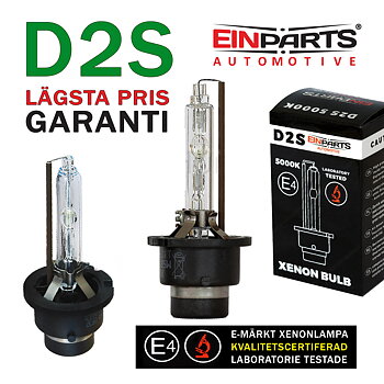 D2S 5000K e-märkt original Einparts Automotive® valbar Long Life Infinity och Extended +50% More Light