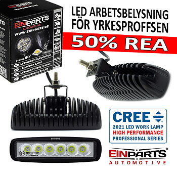 18W LED arbetsbelysning med bred ljusbild 90° 9-32V 
