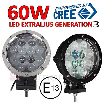 Trepack 60W LED extraljus CREE diameter 180mm