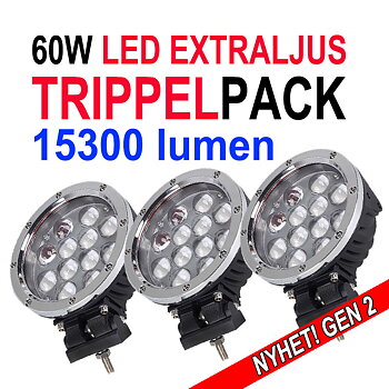 Trepack 60W LED extraljus CREE diameter 180mm