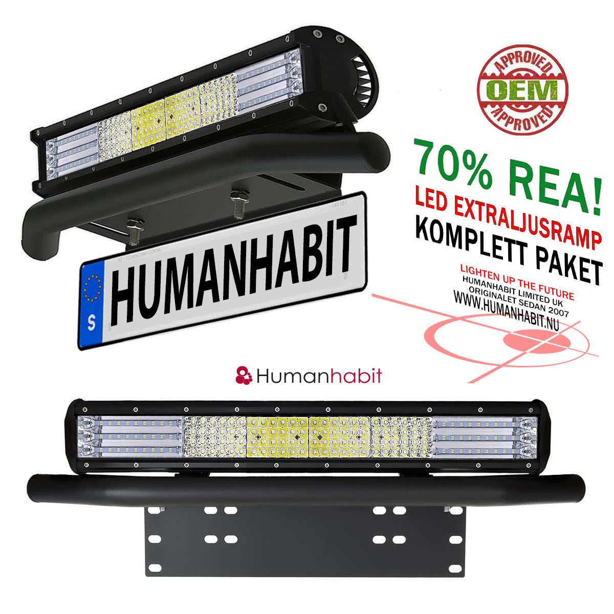 fysisk kondensator større Humanhabit.nu - Komplett belysningspaket 288W 9D LED extraljusramp med  fäste och kablage