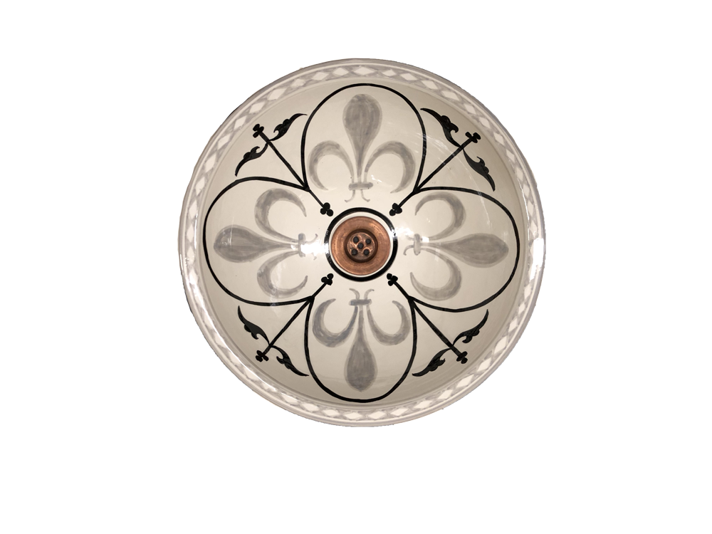 Marockanskt handfat - Lily light  gray