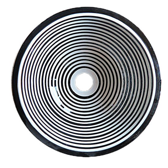 Marockanskt keramikhandfat circles black7white