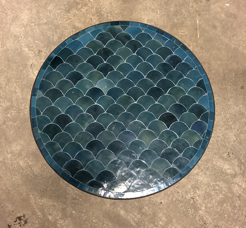 Mosaikbord fiskfjäll - Denim 