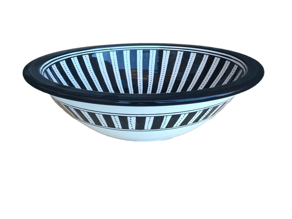Marockanska keramikhandfat stripe kupad modell - 2