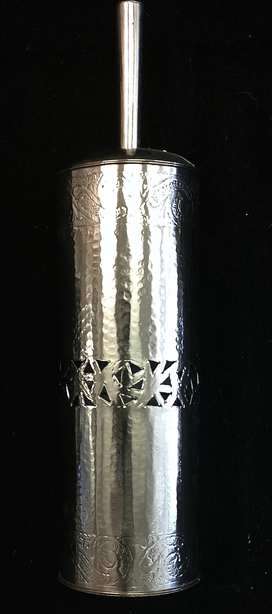 Toalettborste silver gravyr