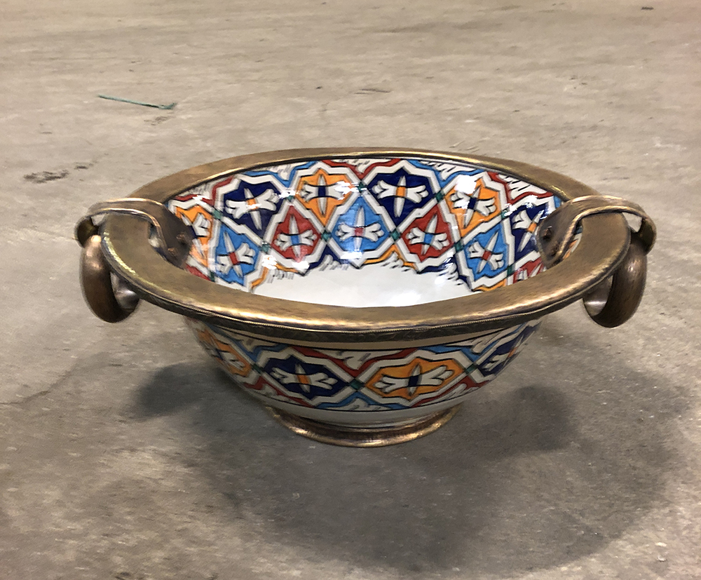 KASBAH FEZ 60- Moroccan basin with brass patina - 2