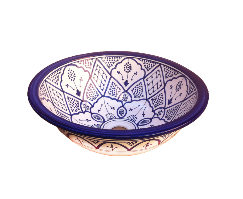 MOROCCAN CERAMIC BASIN - classic blue - 2