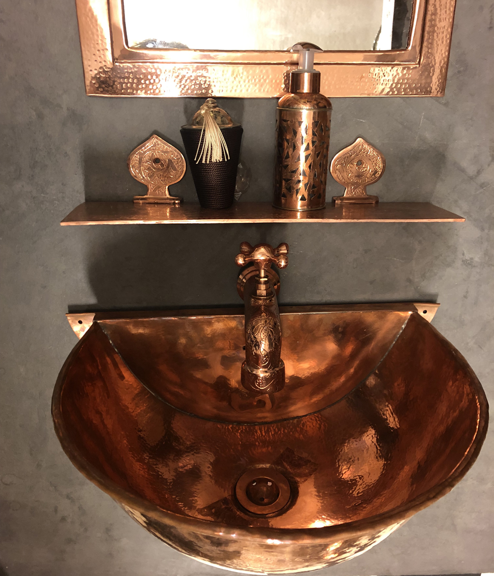 Copper basin wall hung - 4