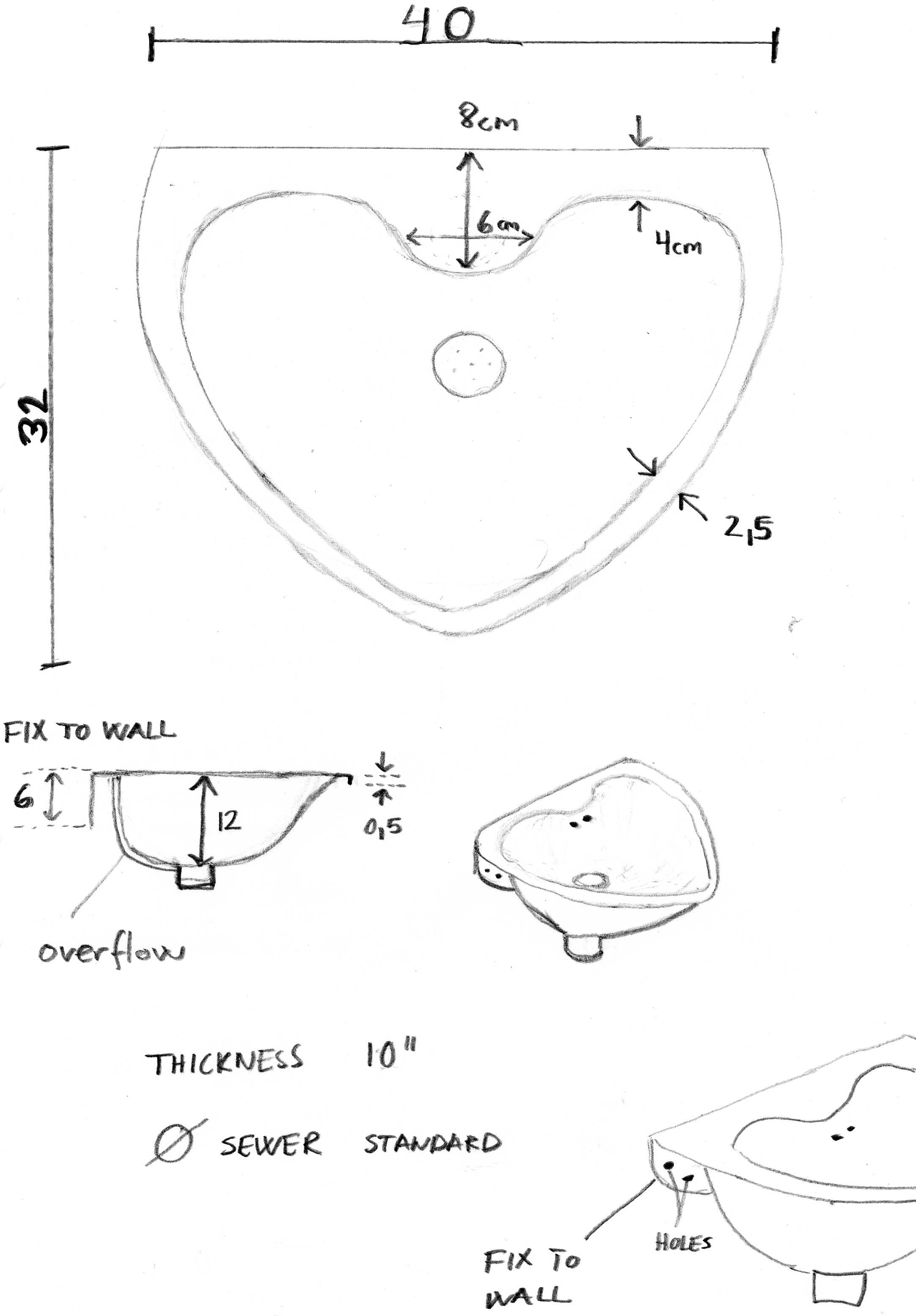 Heart shaped basin - 4