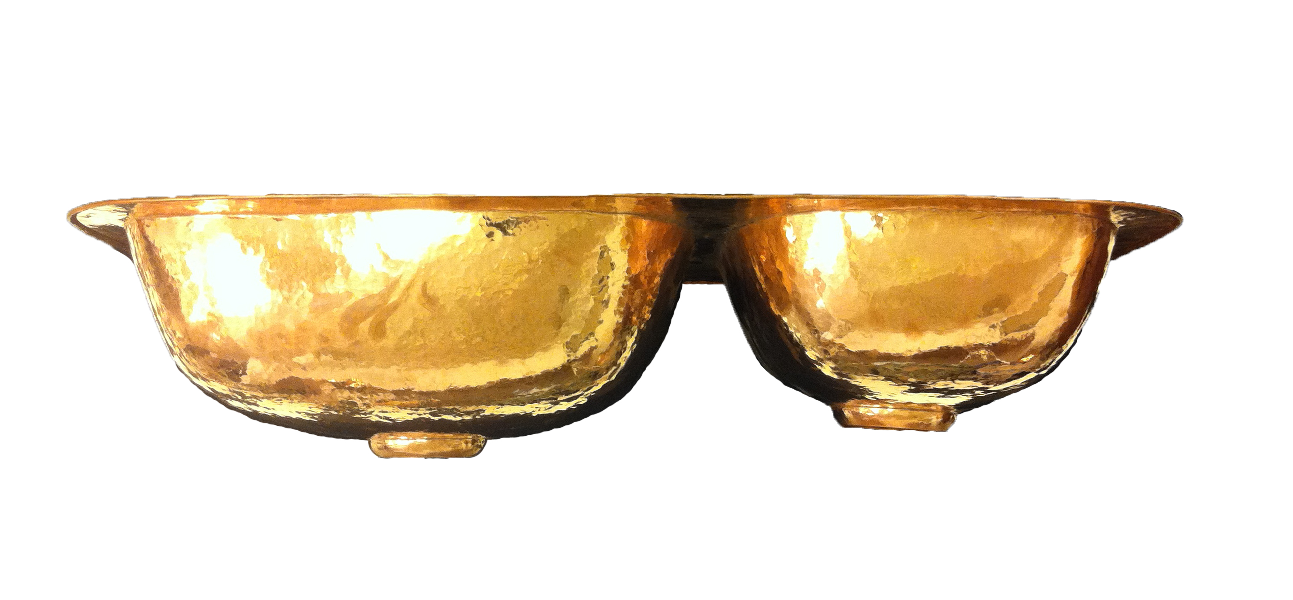 DOUBLE ONEPIECE COPPER SINK-basket waste - 3