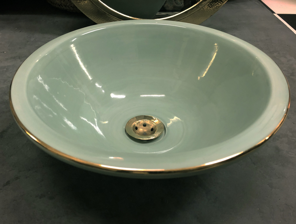 Green Almande gold - unicolour with gold lining - 2