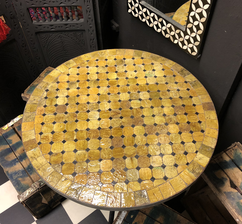 Mosaikbord Tamgroute gulbrun