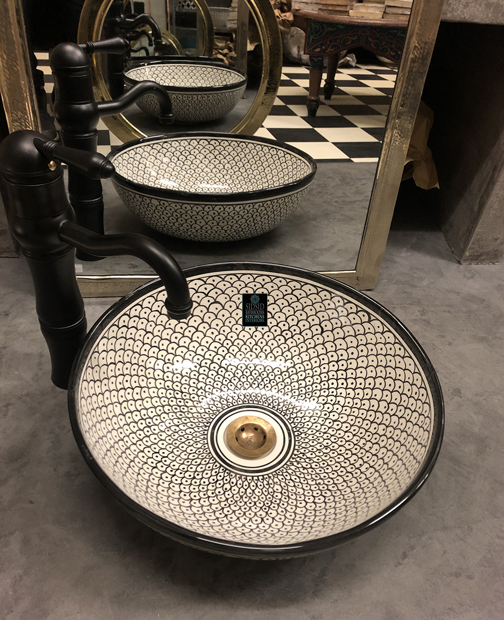 MOROCCAN CERAMIC BASIN-Khel b/w-special edition - 4