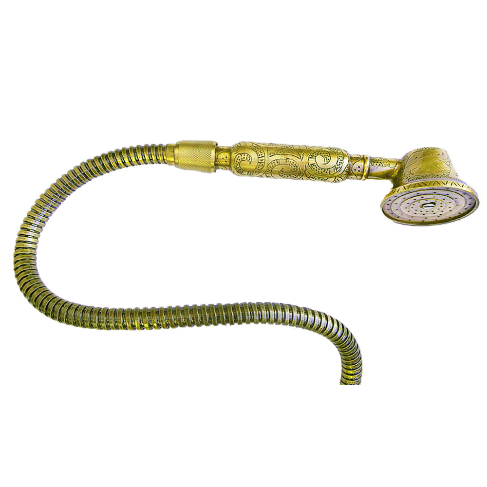 BRASS RAIN SHOWER- engraved - 3