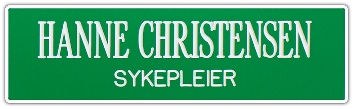 Namnskylt rektangulär i plastlaminat -312 ljugrön/