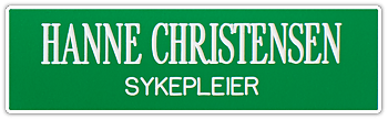 Namnskylt rektangulär i plastlaminat -312 ljugrön/