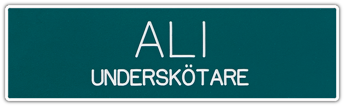 Namnskylt rektangulär i plastlaminat -308 mörkgrön